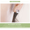 BAMOER 925 Sterling Silver Animal Dog Cat Paw Stud Earrings for Women Sterling Silver Footprints Valentine's Day Gift SCE407