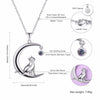 U7 Authentic 100% 925 Sterling Silver Cat Moon Necklace Meditation Women Jewelry Silver 925 Chain & Pendant Valentine Gift SC17
