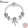 BAMOER Hot Sale 925 Sterling Silver Dream Catcher Forest Tree Leaves Charm Bracelets for Women Sterling Silver Jewelry SCB814