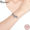 BAMOER Hot Sale 925 Sterling Silver Dream Catcher Forest Tree Leaves Charm Bracelets for Women Sterling Silver Jewelry SCB814